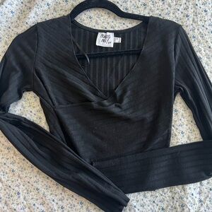 Princess Polly Black Long Sleeve Top